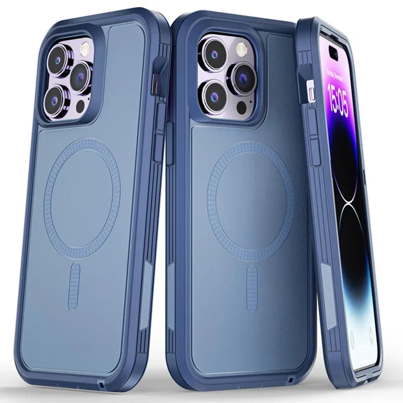 Magnetic Armor Otter Series Box Case for Iphone 16 Pro Max 12 13 14 15 plus Magsafe Case Hybrid Heavy Drop Shockproof Cover